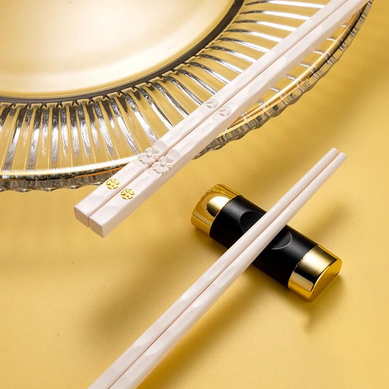 5 Pair Chinese Chopsticks Tableware Food Stick Alloy Chopstickd Catering Sushi Sticks Non-slip Household Kitchen Utensils