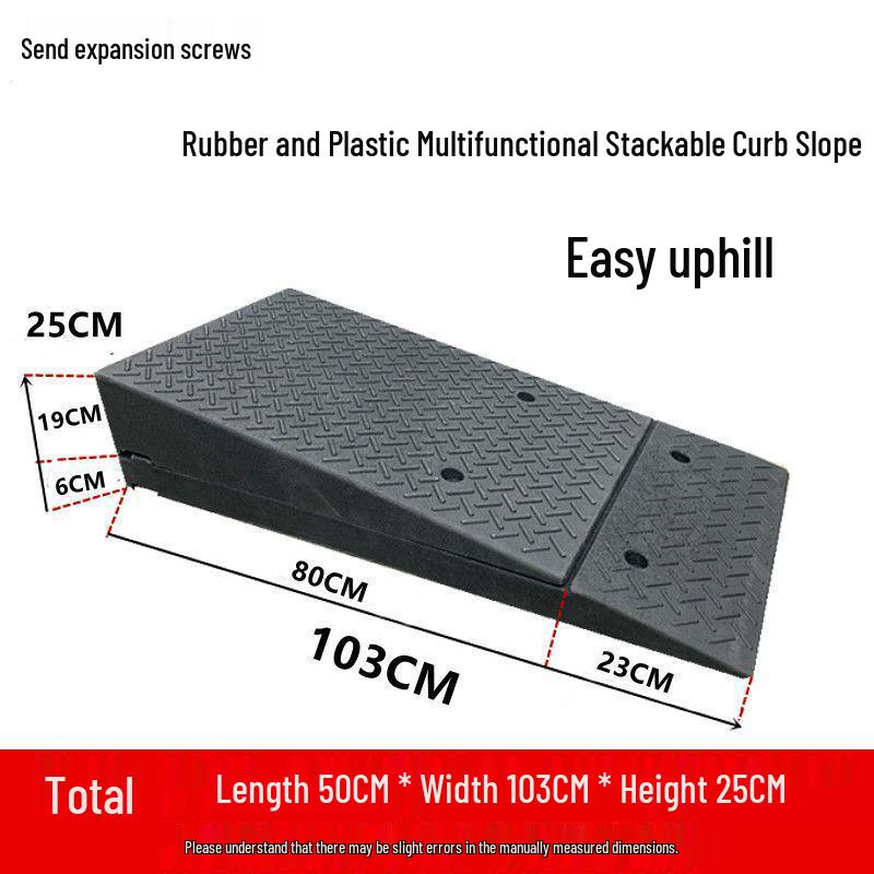 Rubber and Plastic Sloped Threshold Ramp Pad