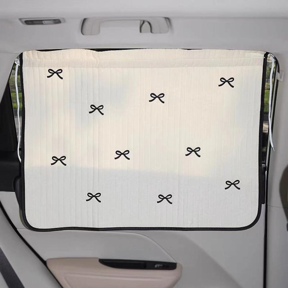 Universal Thickened Car Sunshade Cotton Suction Cup Auto Sliding Curtain Embroidered UV Protection Car Window Sunshade Auto