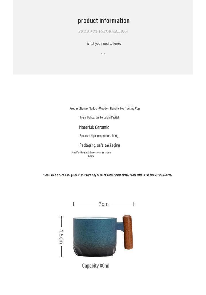 Exquisite Ceramic Tea & Coffee Cup with Wooden Handle - Gradient Glaze, Gift Box Set
