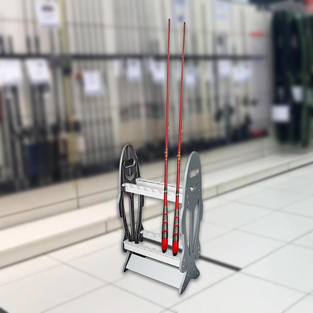 Fishing Rod Holder Bracket Store Rods Display Stand Rack Gray