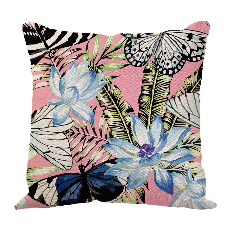 Linen Pillowcase Ins Tropical Plants Home Decoration Supplies Nordic Green Plants Design Sand Cushion Cover