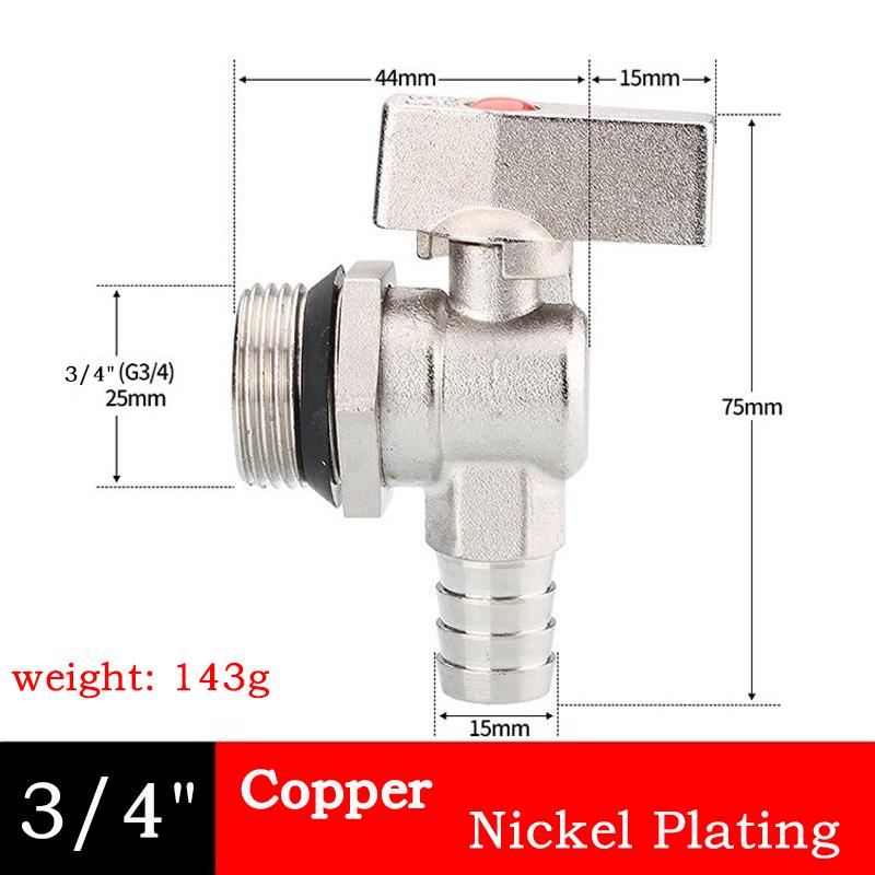 

1pcs 3/4 1 1.2 Geothermal Water Separator Floor Heating Drain Valve Drainage Copper Valve Nickel Plating