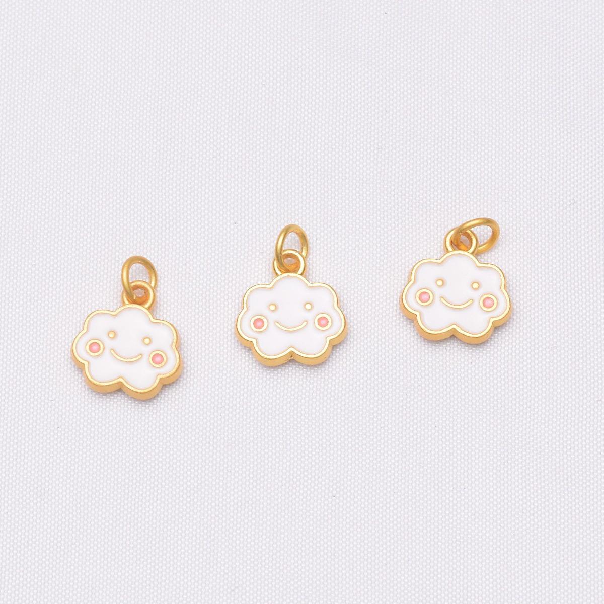 

Gold-Plated Smiling Cloud Pendant for DIY Jewelry Necklace Accessories 1 Piece - Gold Soft Cute Red Face Cloud Pendant