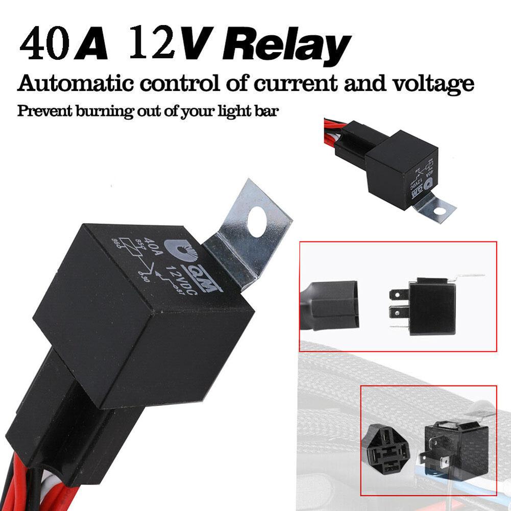 Relay Switch Control Wiring Harness Universal Car LED Work Light Bar Wiring Harness Relay Kit Safety Protection Auto Accessories