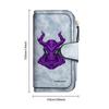 Gothic Purple Demon Pattern Long Wallet Cool Multislot Casual Card Holder Fashion Zipper Purse