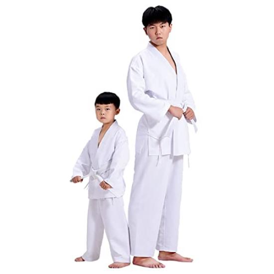 judo uniform judogi white judo 3-piece set judo uniform top and bottom + belt set aiko for regular classes unisex (110-190cm) 100% cotton thickened