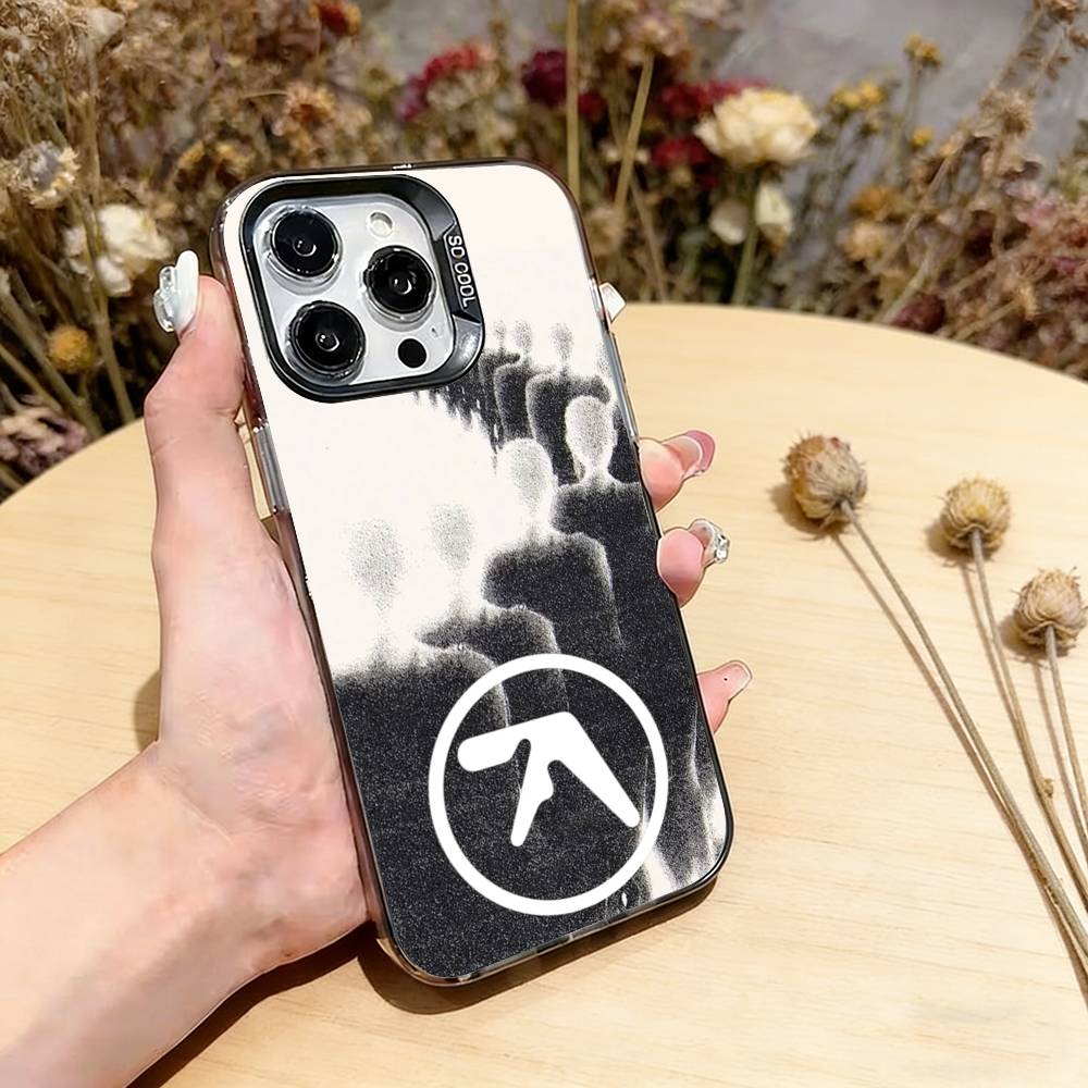 

A-Aphex Twin Logo Phone Case For iPhone 17,16,15,14,13,12,11 Plus,Pro Max,XS,Colorful Silver Phone case Funda Cover iPhone15Plus