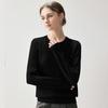 Women's 2026 Autumn Cashmere Sweater - Elegant, Round Neck, Wide Rib, Slimming, Warm.