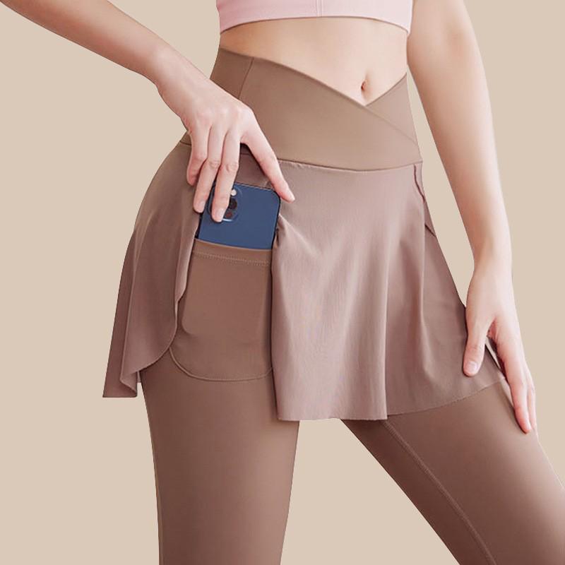 Damen High Waist Yogahose Rock: Herbst/Winter, Hüftlifting, Schnelltrocknend, Anti-Exposition, Enganliegend für Laufen & Tanz
