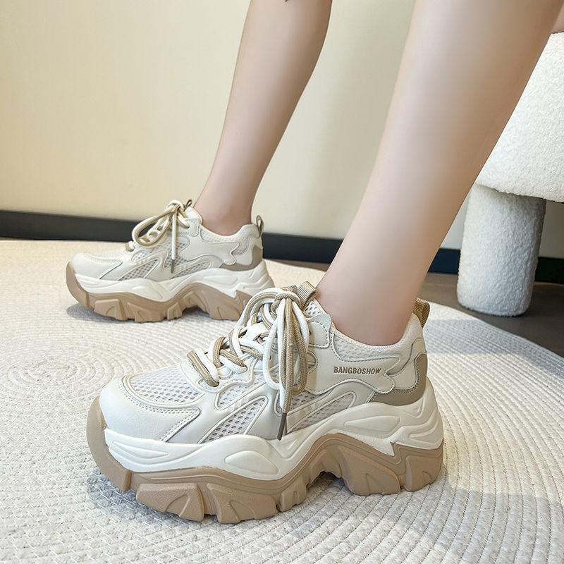Fashion Luxury Thick Sole Heightened Dad Shoes for Women 2024 New Korean Breathable Mesh Sports and Casual Shoes Running Shoes sneakers