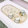 Vintage Lace Embroidered Oval Tablecloth for Wedding Party Home Tea Table Mats Kitchen Decoration Waterproof PVC Desk Cloth