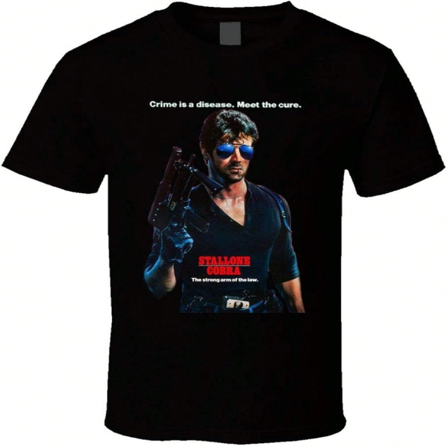 Cobra Stallone 80 s Action Movie T Shirt Black S разноцветный