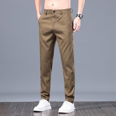 Men's Youth Models New Light Men's Tencel Casual Straight Trousers Daily Leisure