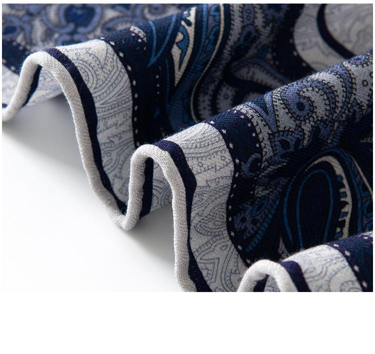 Elegant Silk Wool Double-Sided Shawl - Versatile Autumn & Winter Scarf 