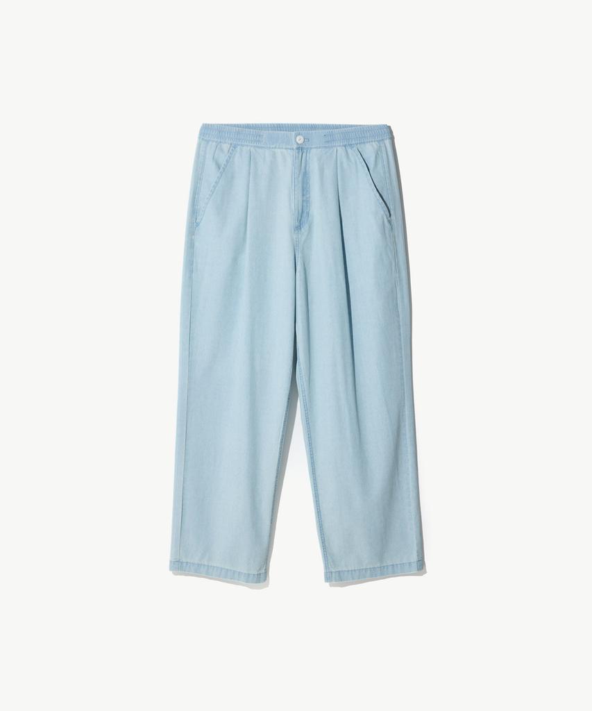 STCO Diems Genderless One-Pleat Denim Elastic Waist Pants Blue (Wide Fit)_Ldmwb03Wsl