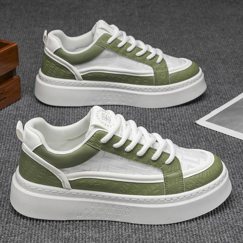 

Мужские повседневные модные кроссовки для скейтбординга на четыре сезона, удобные для студентов, трендовые кроссовки для мальчиков с мягкой подошвой, дышащая обувь 44 зелёный