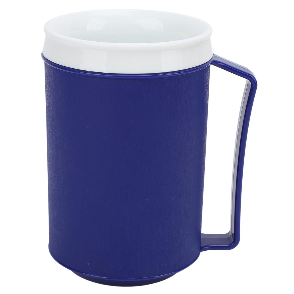 Travel Coffee Cup Blue Color Anti Spill Ergonomic Insulated Camping Mug with Lid for Home and
