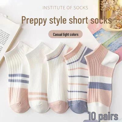 Women's Cute Summer Mid-Calf Breathable Cotton Socks - Versatile and Casual
