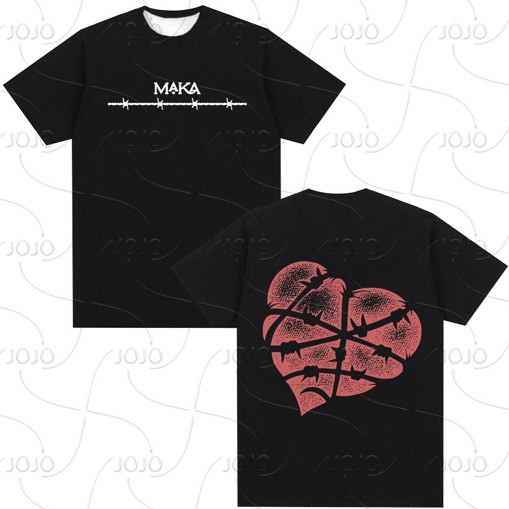 Rapper Maka Aura 2025 Tour Merch T Shirts Men Women Fashion Vintage Street T-shirt Casual Short Sleeve T Shirt Streetwear