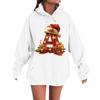 Women's Casual Comfortable Long-Sleeved Christmas Letter-Printed Warm Hooded Crew-Neck Sweatshirt