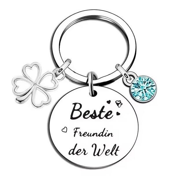 Gift for Sister Best Friend Keychain Diamond Flower Encouragement Gift Female Friendship Pendant Jewelry Keychain for Backpack Bag Pendant