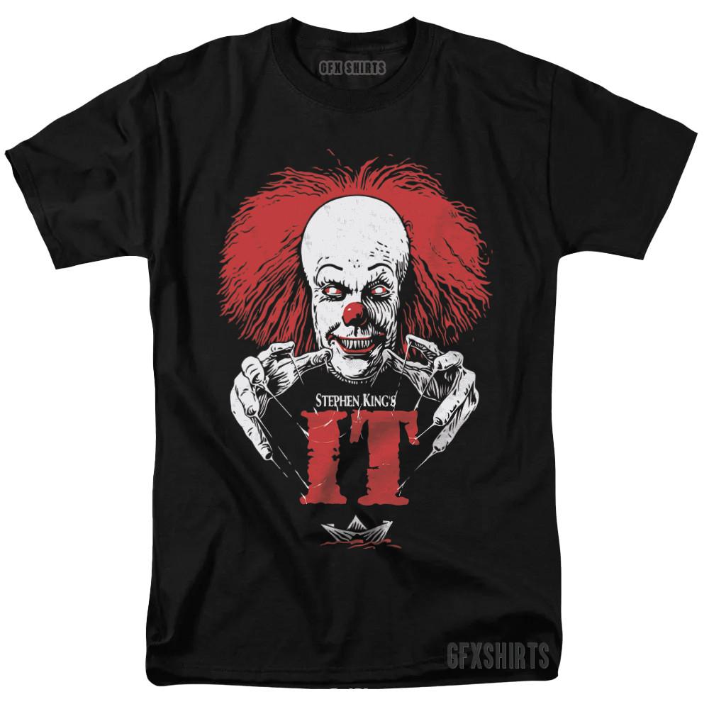 Pennywise IT Scary Clown 90s Horror Movie vtg Graphic design T-shirt S