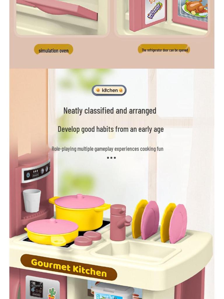 Kids' Cross-Border Kitchen Playset: Mini Cooking & Dining Simulation Toys for Boys and Girls