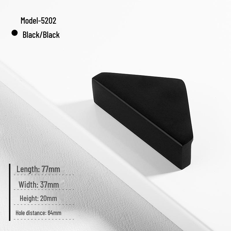 Nordic Style Black Semicircle Aluminum Alloy Cabinet & Wardrobe Handles
