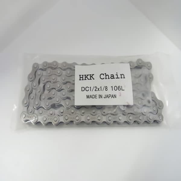 

HKK Chain 1/8DC Single Chain for Standard Bicycles, 106L / 1/2 x 1/8 (Thick Teeth Compatible)