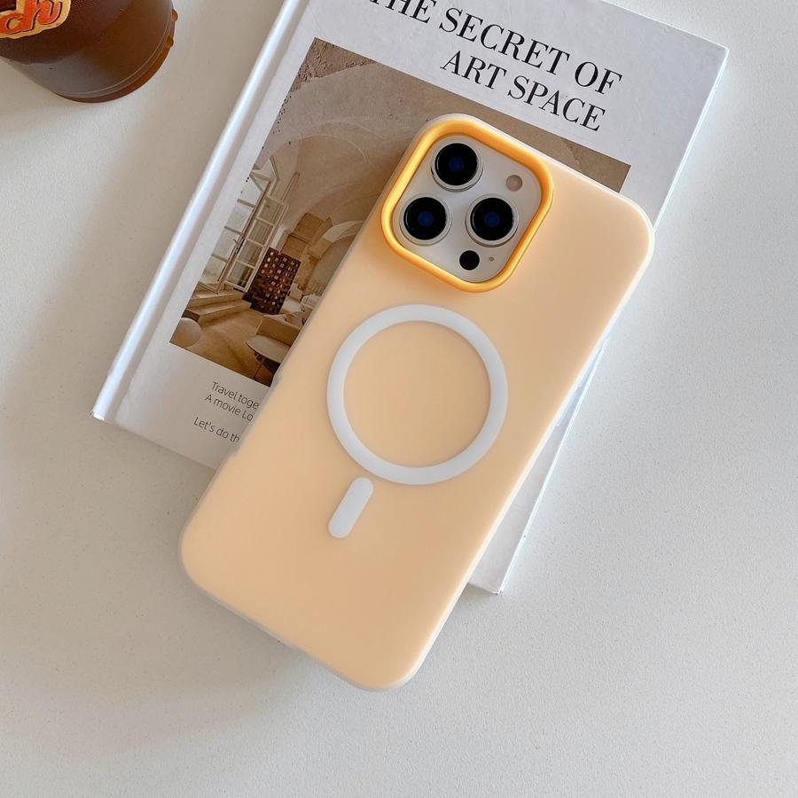 

Модернизированный чехол 2-в-1 с магнитной беспроводной зарядкой Candy Jelly для iPhone 16 15 14 13 12 11, двухслойная защитная гибкая тонкая задняя крышка iPhone 16 Pro Max оранжевый