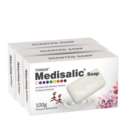 Sapone da Bagno Medisalic Torque Premium con estratti di Mandorla, Cocco e Aloe Vera | Detergente e Idratazione Profonda per una Pelle Radiosa 100g