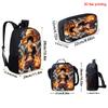 One Piece 3-In-1 Cartoon Lightweight Adjustable School Backpack with Lunch Bag& Pencil Case for Children Age 6-10 Primary School