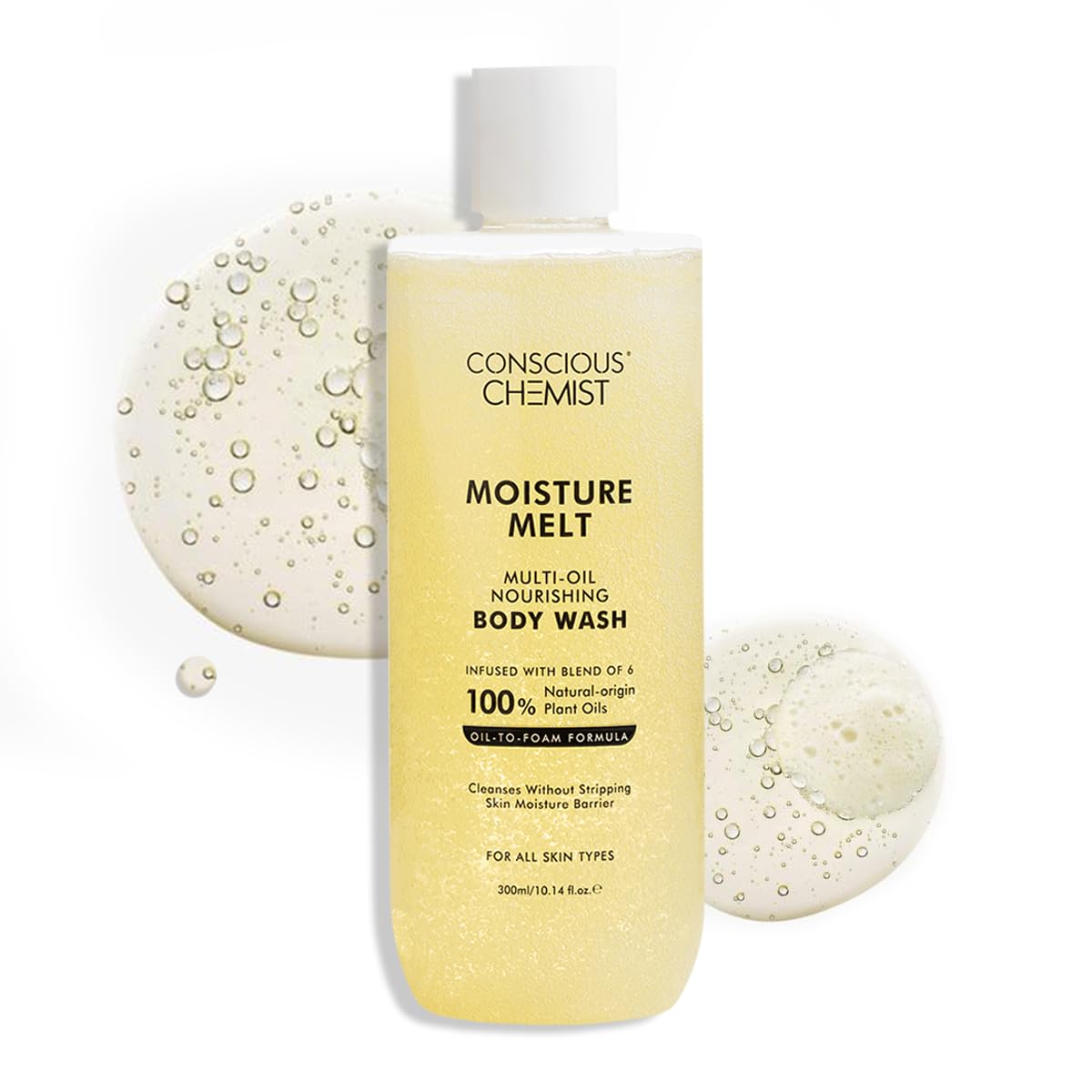 Conscious Chemist® Multi-Oil Body Wash Shower Gel | 300ml | Moisturizing Body Wash for Men & Women | Hydrates Dry Skin, Enhances Glow & Softness | Gen