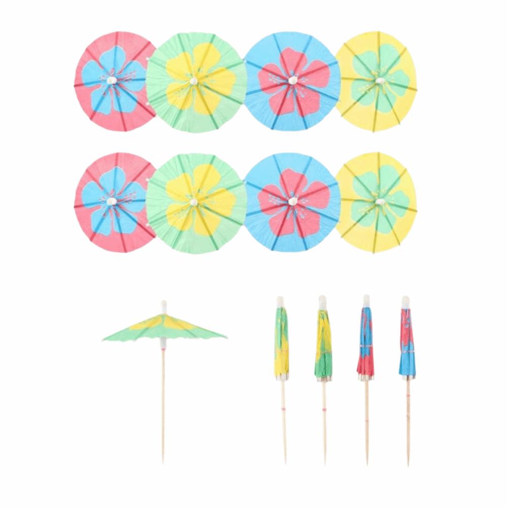 50Pcs Colorful Paper Cocktail Picks Mini Cocktail Drink Umbrellas Party Decorations