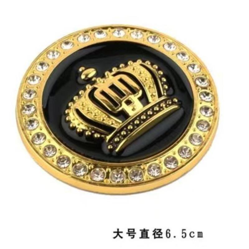 Large Crown DAD Crystal Diamond Car Emblem Crown Sticker for Car Front Personalized Metal Diamond-Embedded Car Decal