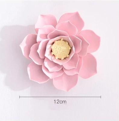 Modern Ceramic Fake Flower Wall Hanging Crafts Decoration Home Livingroom Wall Mural Ornaments Hotel Porch 1D Wall Sticker Art