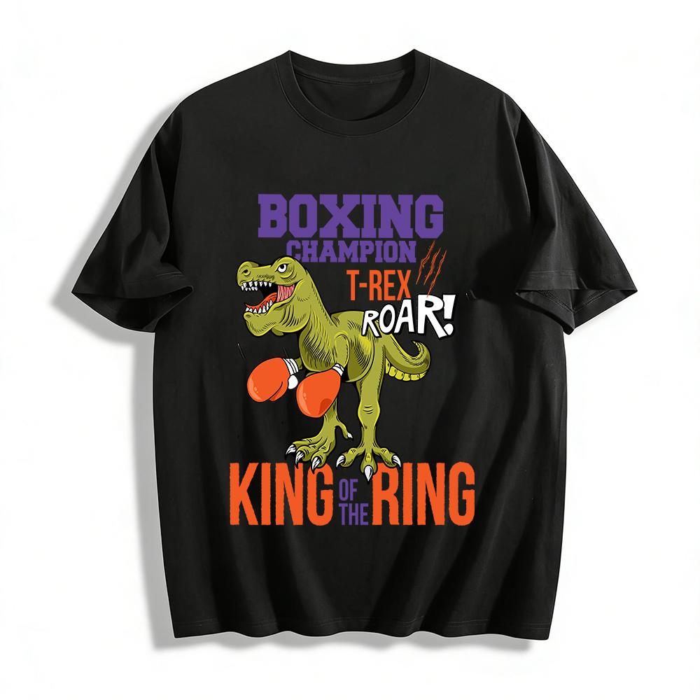 Boxing Champion T-Rex King Of The Ring Graphic Tee For All Ages Pure cotton T-shirt XXS