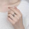 2026 Retro Plain Ring Flower Ring Women's Light Luxury Exquisite High Sense Fashion Versatile Opening Adjustable Index Finger Ring