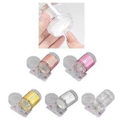 Tampon en silicone transparent pour nail art, gel de stamping avec grattoir pour décoration d'ongles DIY, transparent, visible, sans perte de place