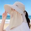 Wide Brim Foldable Shawl Hat Anti Uv Adjustable Integrated Face Mask Fisherman Hat Large Brim Sun Hat Tea Picking Hat Summer