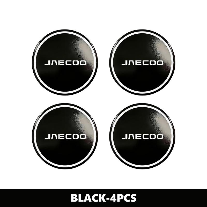 4pcs Car Aluminum Alloy Wheel Center Cap Badge Tire Hub Stickers For JAECOO J7 PHEV J8 2WD AWD