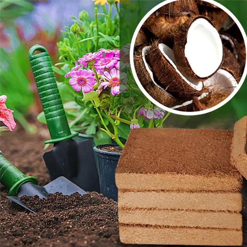 AD23-10Pcs Organic Coconut Fiber For Plants, Organic Coconut Bricks, Natural Organic Compressed Coconut Durable Easy To Use