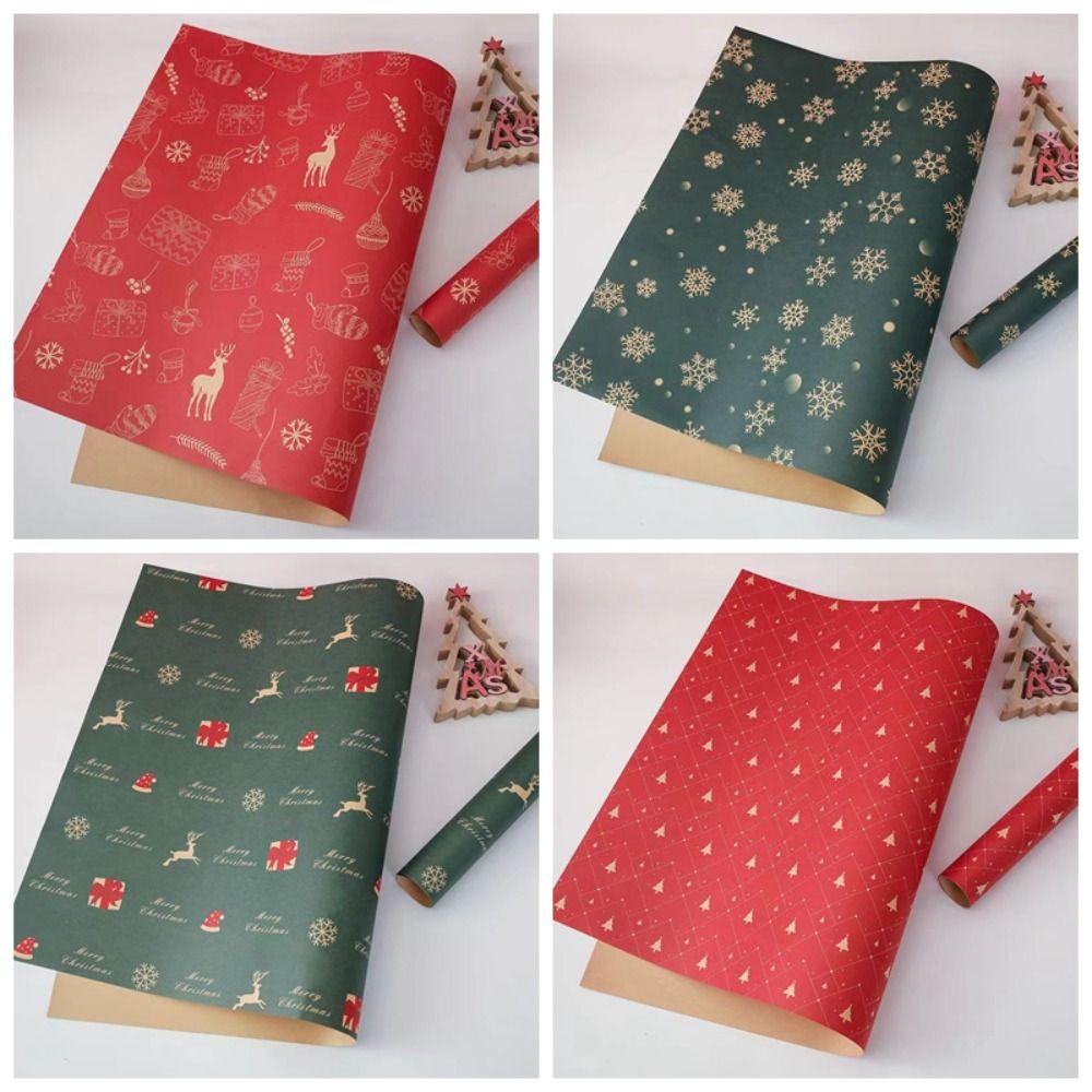 10 Pcs Multifunctional Christmas Gift Wrapping Paper Multi-purpose DIY Crafts Paper  New Year Party
