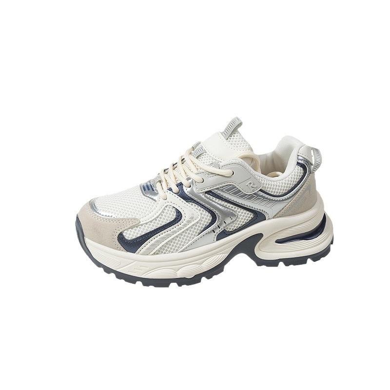 2024 Spring Thick Sole Elevated Sports Shoes Women's Retro Dad Shoes Breathable Casual Shoes Sneakers