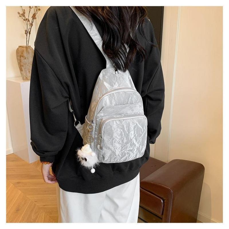 

New Multifunctional One Pack Four Back Versatile Fashion Casual One Shoulder Crossbody Breast Bag Backpack Women Single pack without pendant