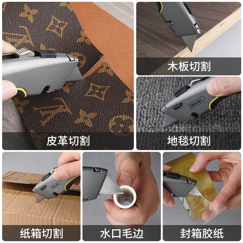 Deli Heavy-duty Stable Retractable Art Utility Knife Zinc Alloy Cutter Professionnel Wallpaper Wrap Faca Art Supplies Stationery
