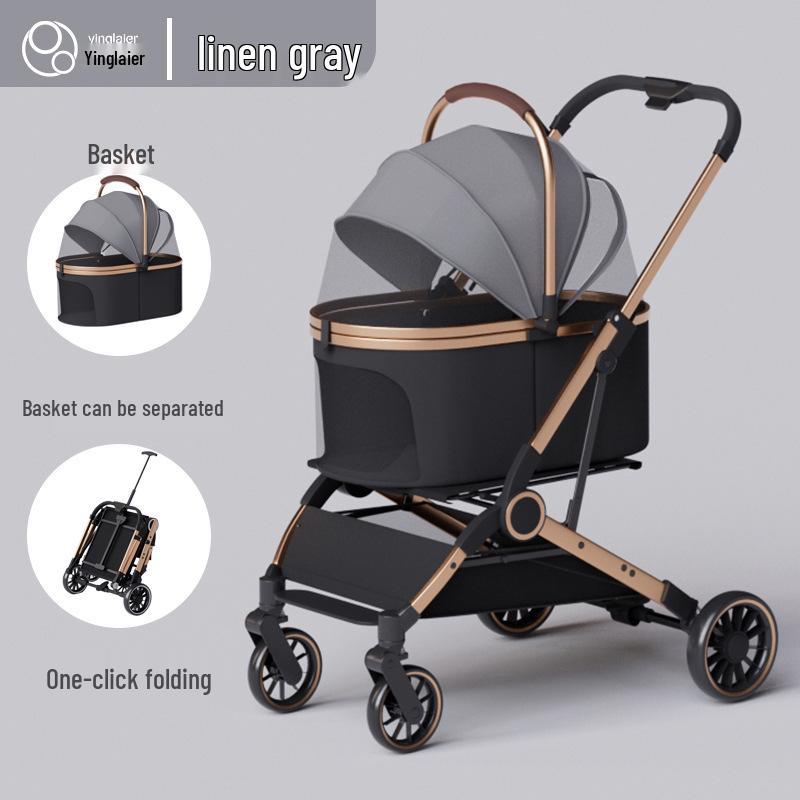 Lightweight Foldable Pet Stroller for Small Dogs & Cats