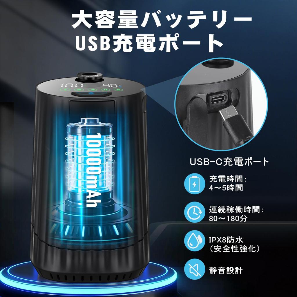 Tipkook Portable Shower with 20L Foldable Camping Electric USB 5 Speed Infinitely Adjustable Water Flow Outdoor Shower Pump with Storage Easy Shower