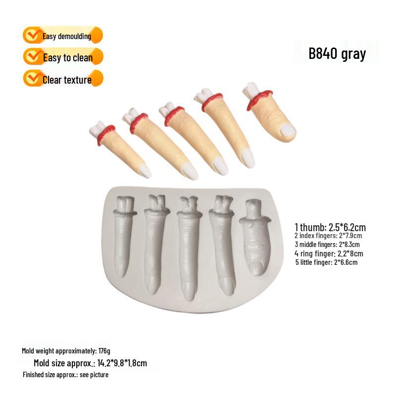 Хэллоуин Сломанный палец Силиконовая форма для мастики, шоколада и украшения кексов